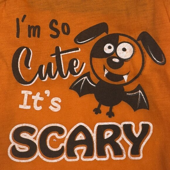 Novelty Pet Halloween Tee Small "I'm So Cute Its Scary" Orange Dog Costume NEW - Picture 2 of 9
